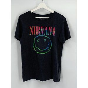 Nirvana T-Shirt Large Gray Band Tee Short Sleeve Graphic